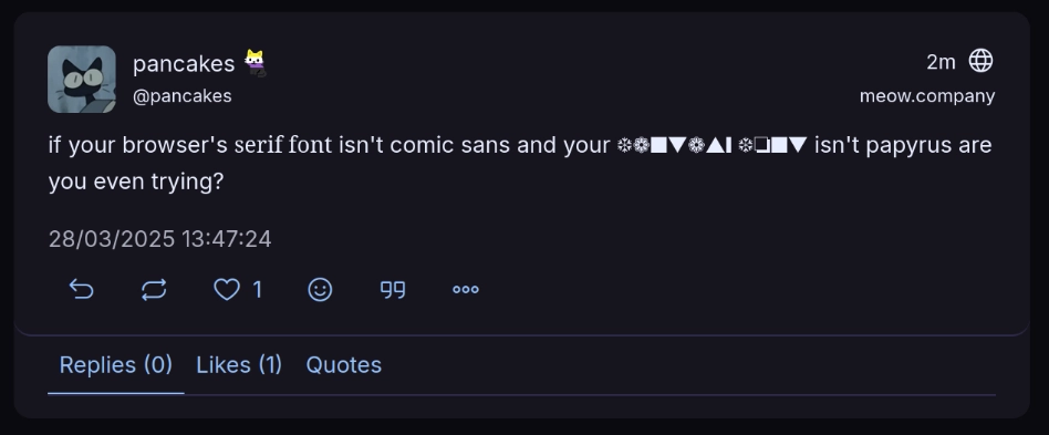 the above post but the fantasy font is a dingbat typeface for some reason