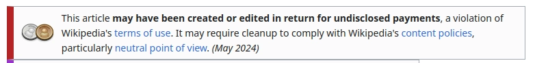 This article may have been created or edited in return for undisclosed payments, a violation of Wikipedia's terms of use. It may require cleanup to comply with Wikipedia's content policies, particularly neutral point of view. (May 2024)