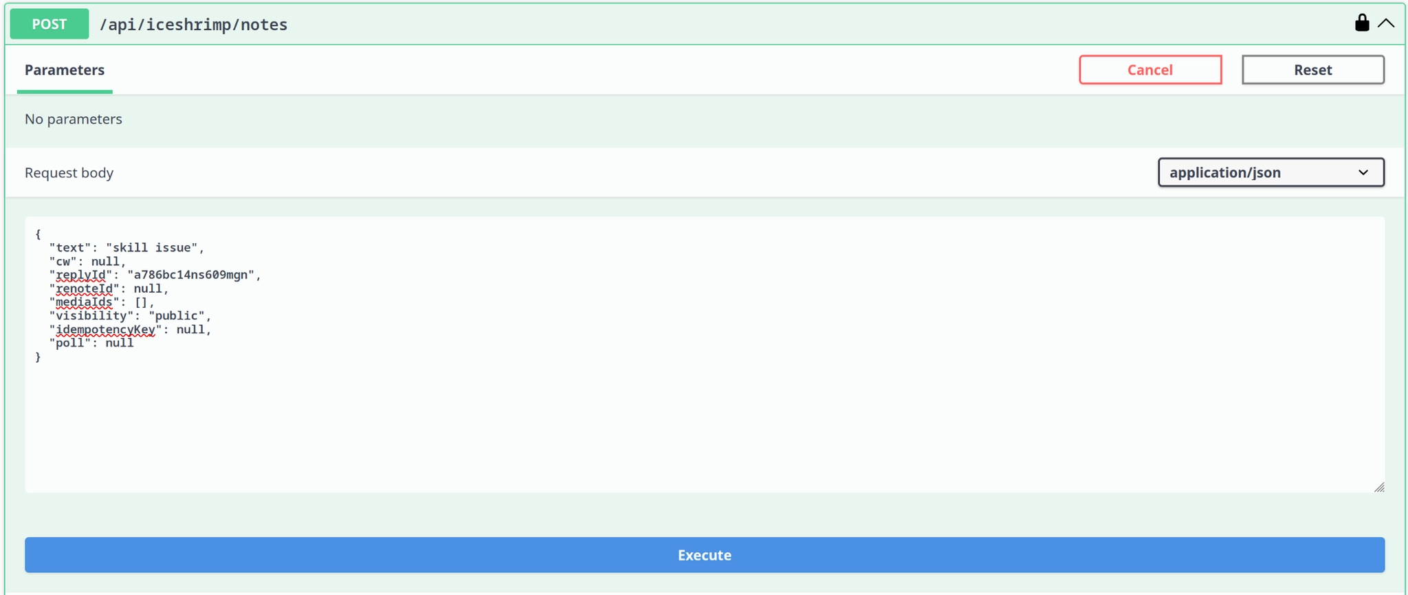 the same as what amber is doing but in iceshrimp.net's swagger UI