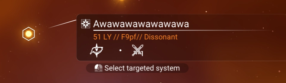 No Man's Sky star system called "Awawawawawawawawawa"